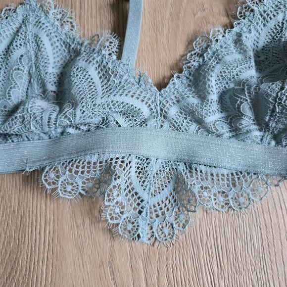 Intimately Free People Women's Small Blue Green Floral Buckle Strappy Lace Brale - Picture 3 of 6